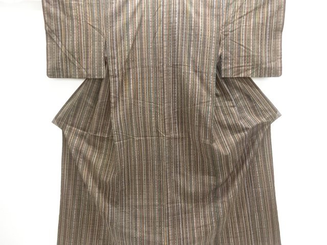 JAPANESE KIMONO / HITOE TSUMUGI / WOVEN STRIPE 